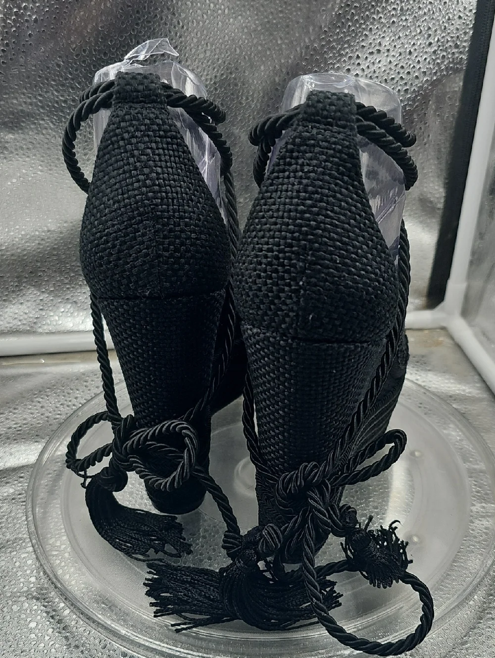 P Black SCHUTZ 5.5 Wedge Sz 8B - Picture 5 of 7